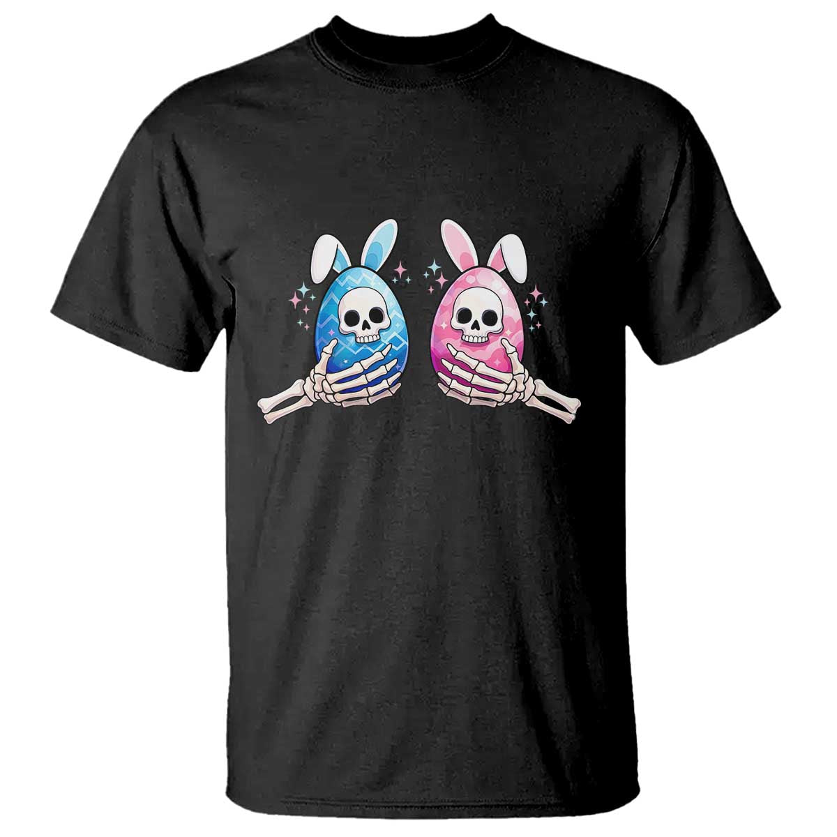 Gothic Easter Gift T Shirt Skeleton Hands Holding Easter Eggs TS12 Black Print Your Wear