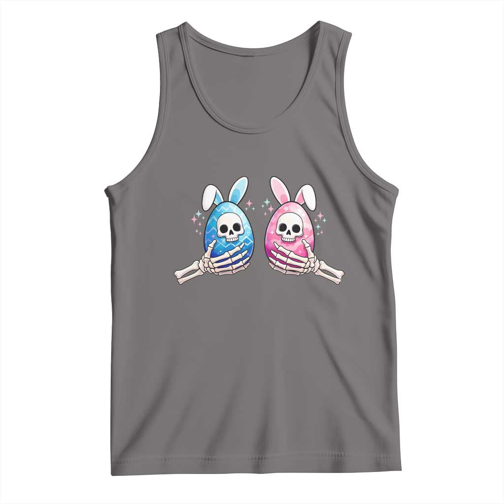 Gothic Easter Gift Tank Top Skeleton Hands Holding Easter Eggs TS12 Deep Heather Print Your Wear