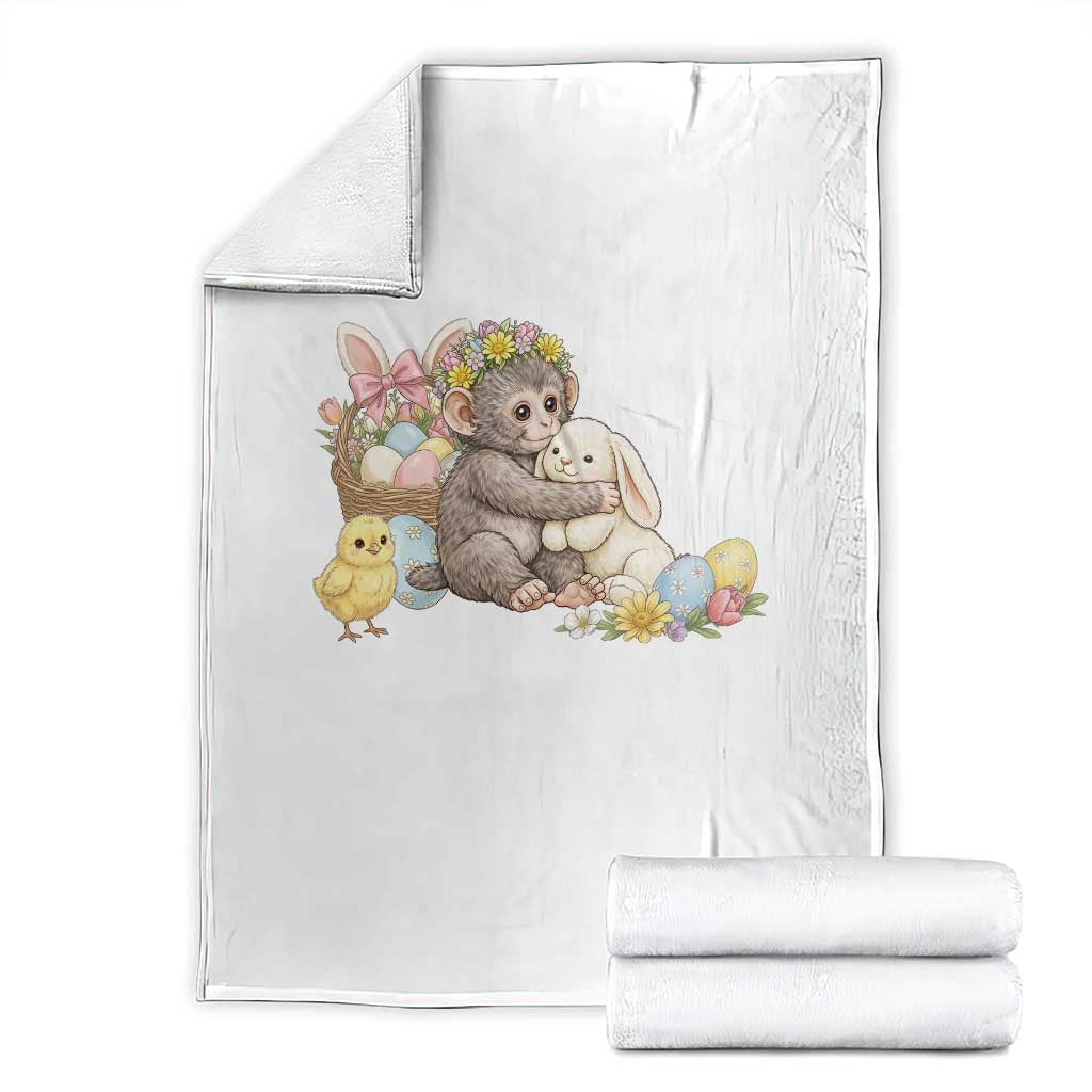 Cute Punch Baby Monkey Easter Throw Blanket Funny Animal Gift TS12 Black Print Your Wear