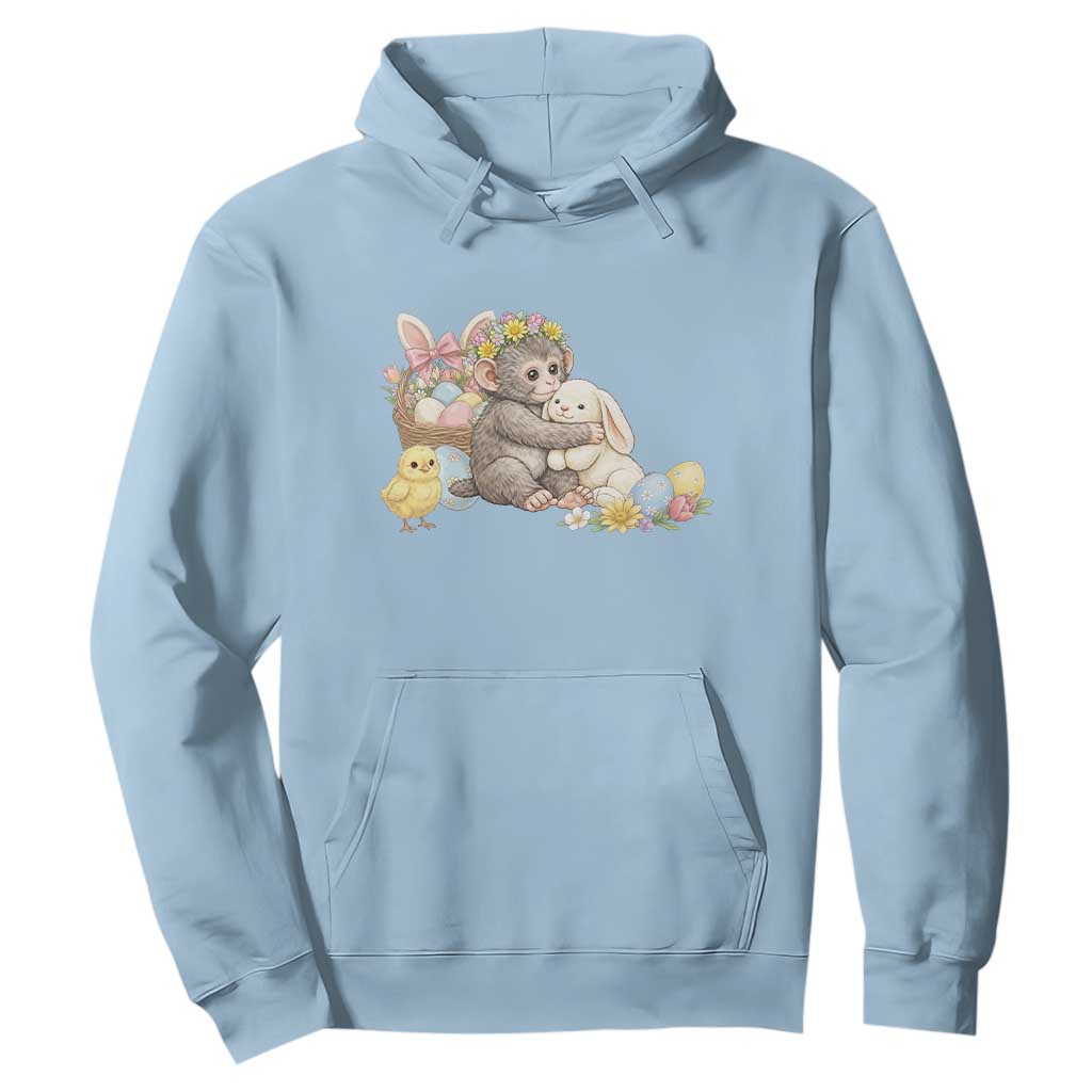 Cute Punch Baby Monkey Easter Hoodie Funny Animal Gift TS12 Light Blue Print Your Wear