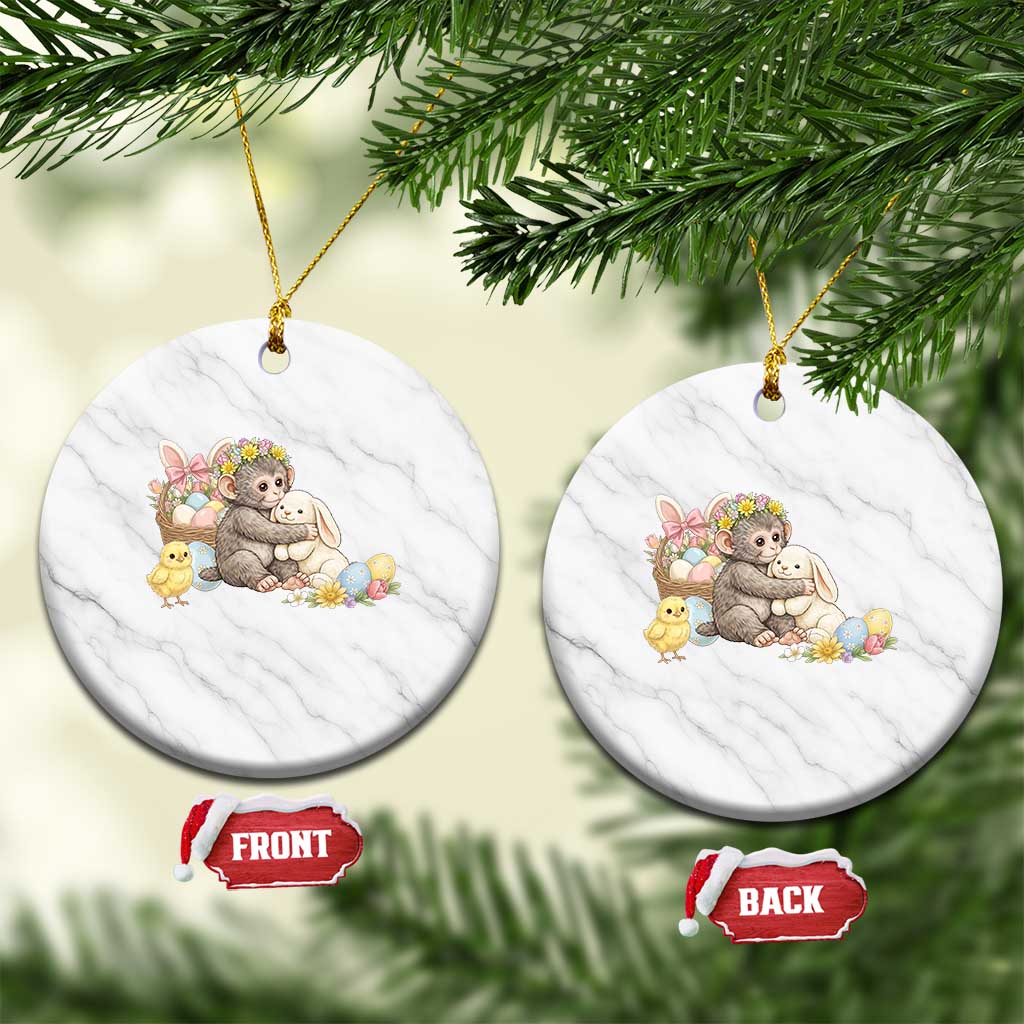 Cute Punch Baby Monkey Easter Ceramic Ornament Funny Animal Gift TS12 1pc White Marble Print Your Wear