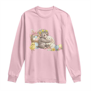 Cute Punch Baby Monkey Easter Long Sleeve Shirt Funny Animal Gift TS12 Light Pink Print Your Wear