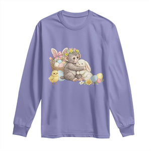 Cute Punch Baby Monkey Easter Long Sleeve Shirt Funny Animal Gift TS12 Violet Print Your Wear