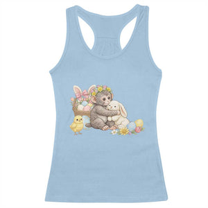 Cute Punch Baby Monkey Easter Racerback Tank Top Funny Animal Gift TS12 Light Blue Print Your Wear