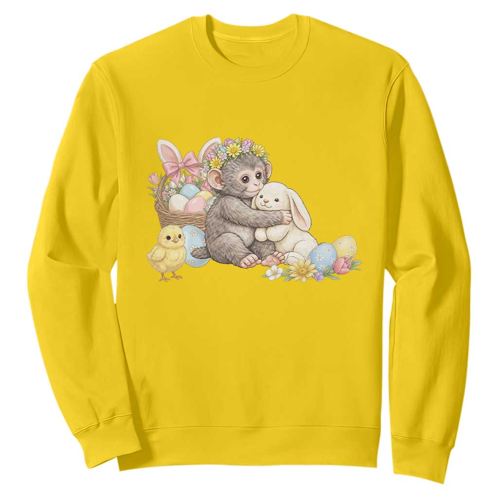 Cute Punch Baby Monkey Easter Sweatshirt Funny Animal Gift TS12 Daisy Print Your Wear