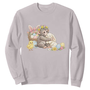Cute Punch Baby Monkey Easter Sweatshirt Funny Animal Gift TS12 Ice Gray Print Your Wear
