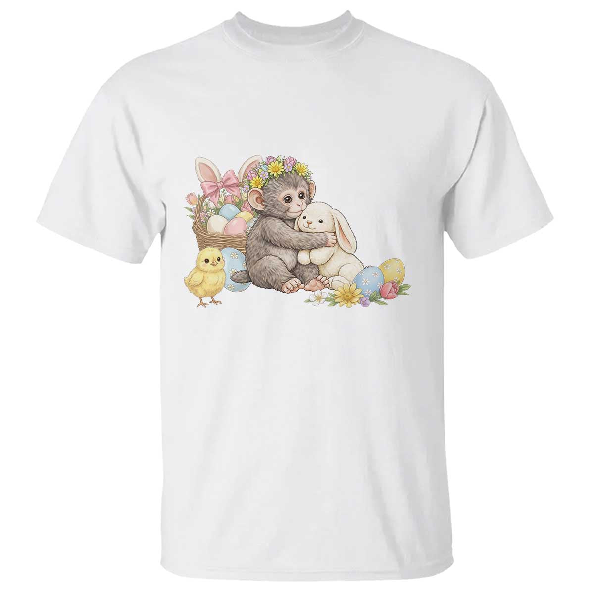 Cute Punch Baby Monkey Easter T Shirt Funny Animal Gift TS12 White Print Your Wear