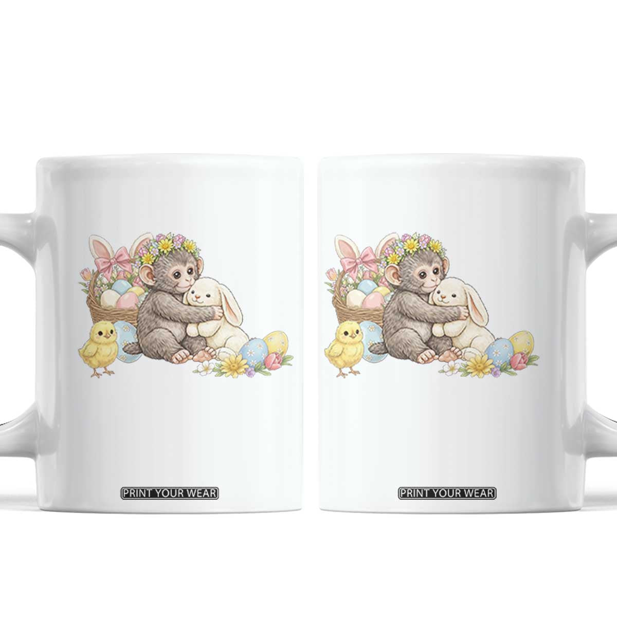 Cute Punch Baby Monkey Easter Coffee Mug Funny Animal Gift TS12 White Print Your Wear