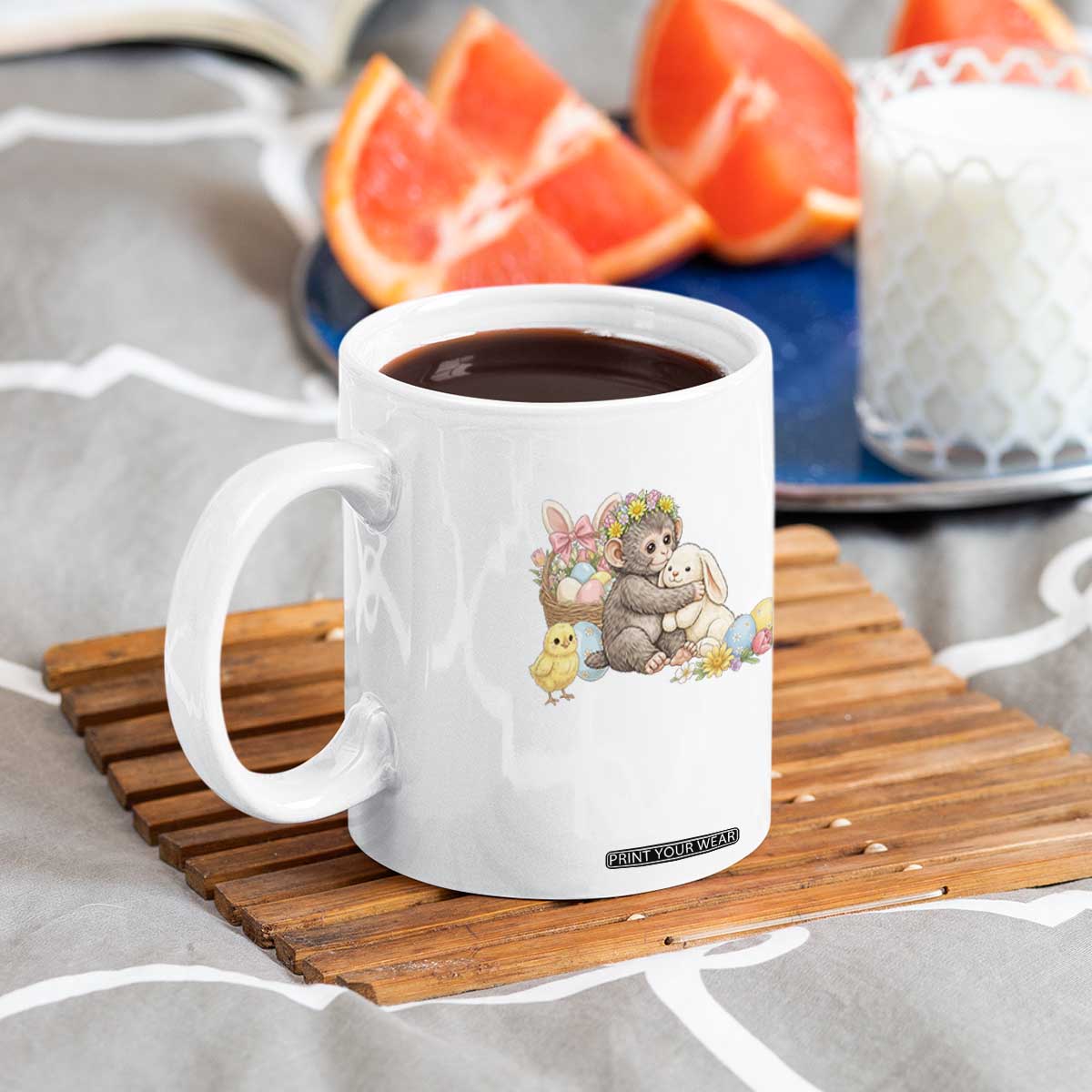 Cute Punch Baby Monkey Easter Coffee Mug Funny Animal Gift TS12 Print Your Wear