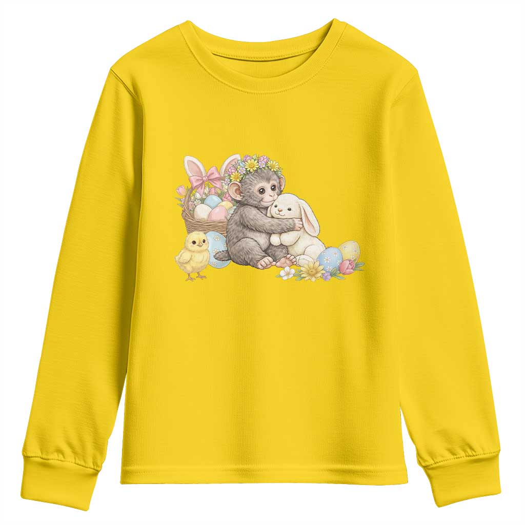 Cute Punch Baby Monkey Easter Youth Sweatshirt Funny Animal Gift TS12 Daisy Print Your Wear