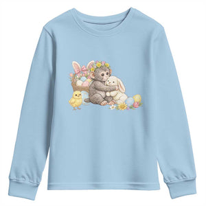 Cute Punch Baby Monkey Easter Youth Sweatshirt Funny Animal Gift TS12 Light Blue Print Your Wear