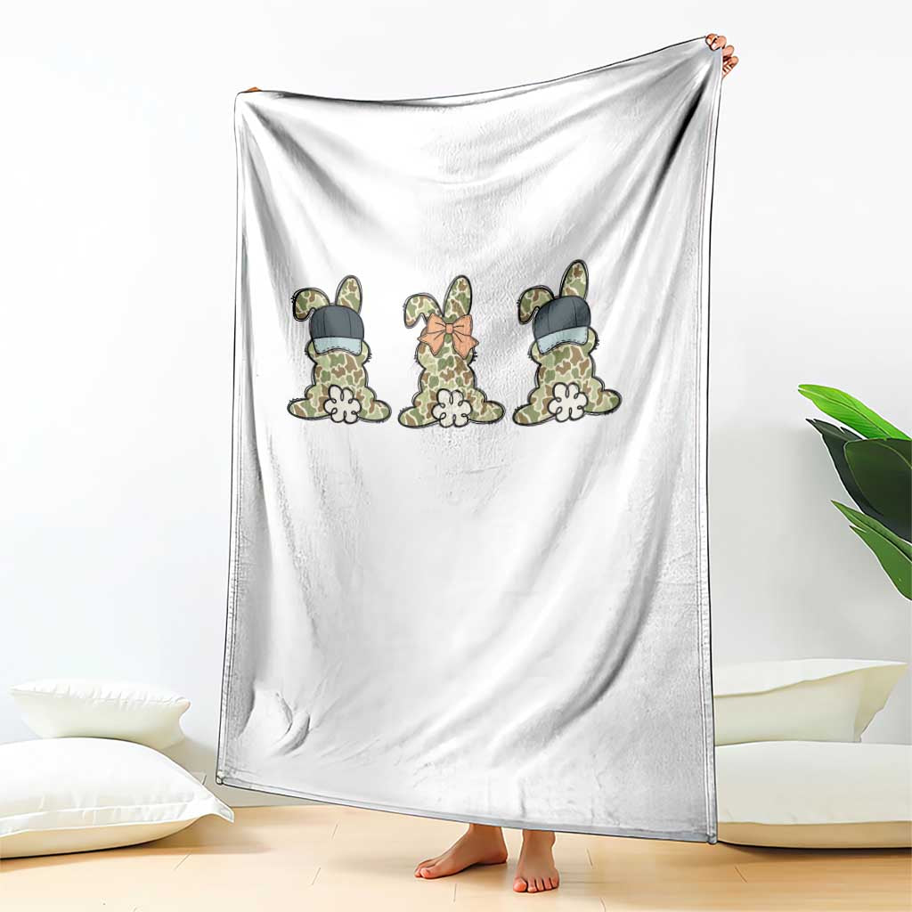 Camo Easter Bunny Throw Blanket Funny Hunter Easter Gift TS12 Print Your Wear