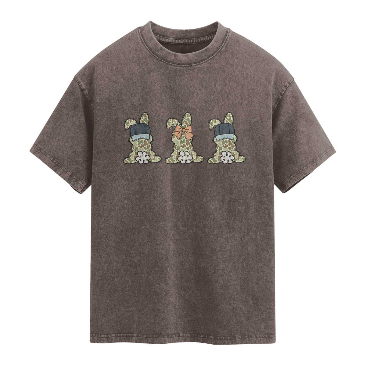 Camo Easter Bunny Washed Cotton T-Shirt Funny Hunter Easter Gift