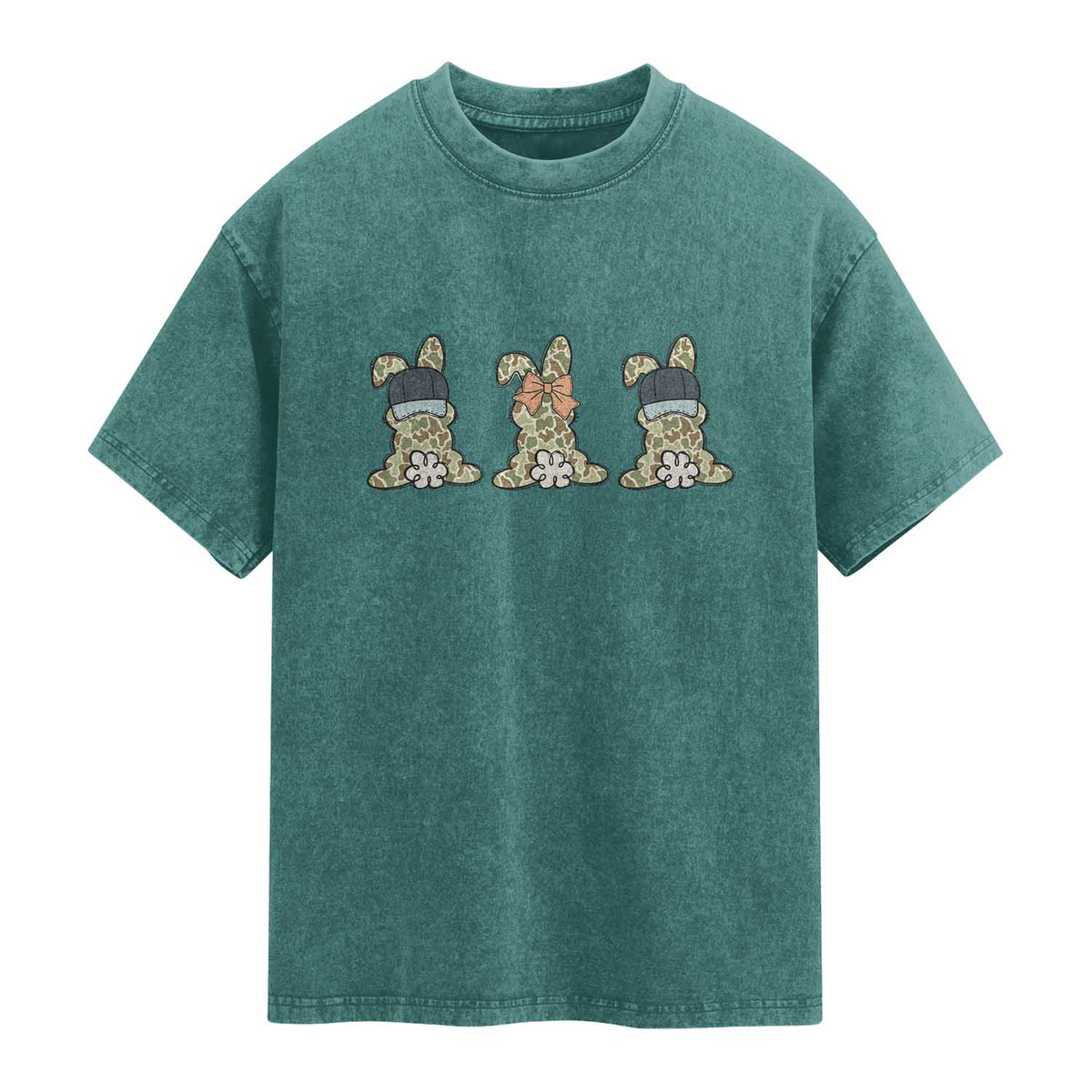 Camo Easter Bunny Washed Cotton T-Shirt Funny Hunter Easter Gift