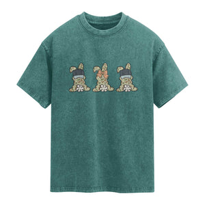 Camo Easter Bunny Washed Cotton T-Shirt Funny Hunter Easter Gift