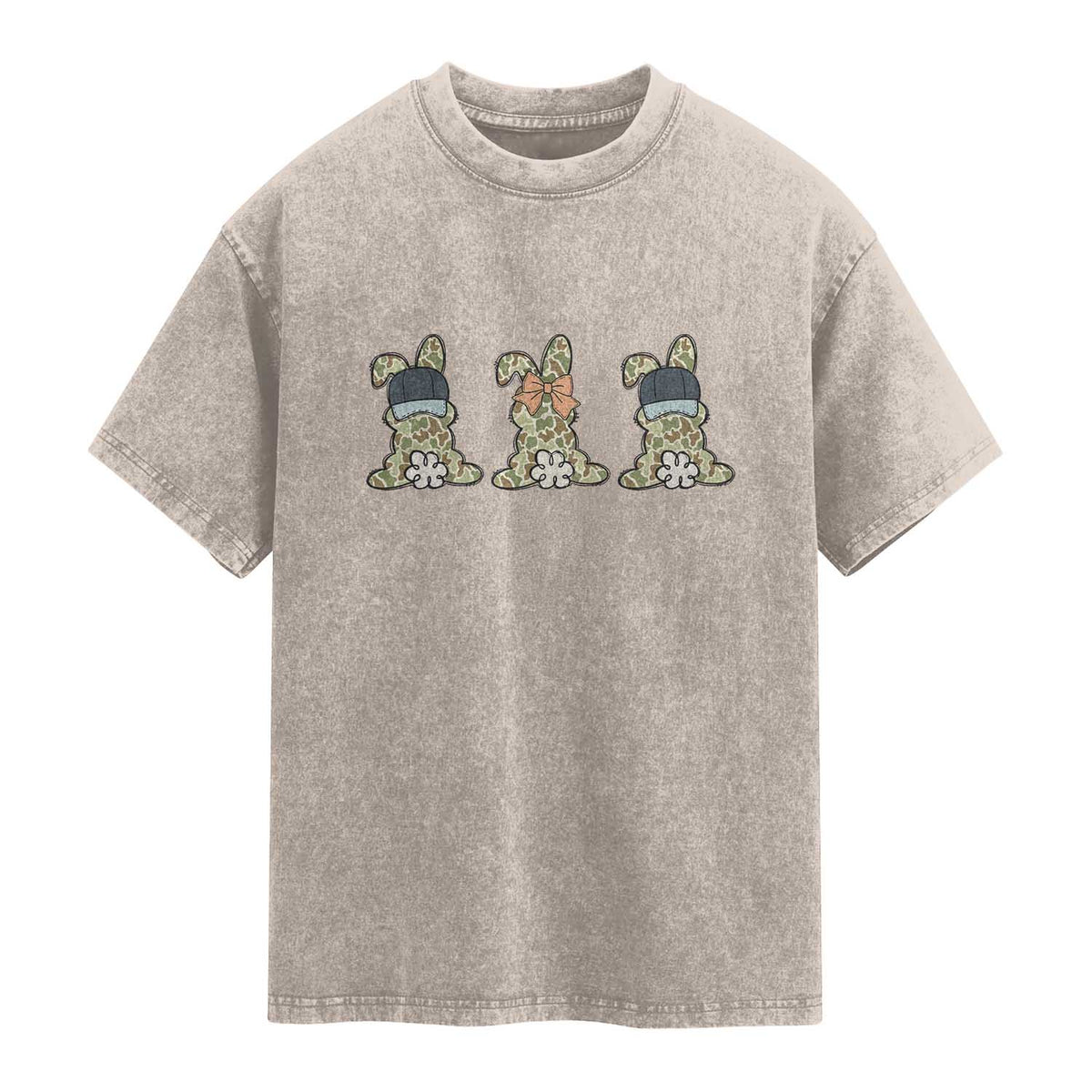 Camo Easter Bunny Washed Cotton T-Shirt Funny Hunter Easter Gift