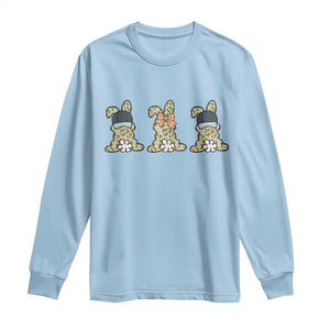 Camo Easter Bunny Long Sleeve Shirt Funny Hunter Easter Gift TS12 Light Blue Print Your Wear