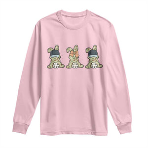 Camo Easter Bunny Long Sleeve Shirt Funny Hunter Easter Gift TS12 Light Pink Print Your Wear