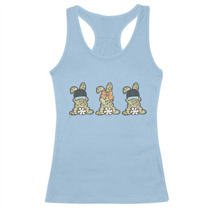 Camo Easter Bunny Racerback Tank Top Funny Hunter Easter Gift TS12 Light Blue Print Your Wear