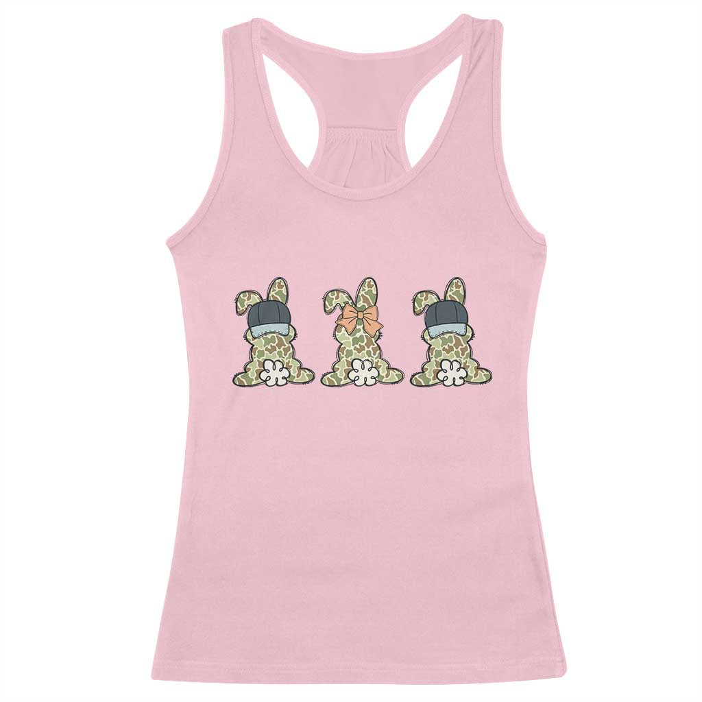 Camo Easter Bunny Racerback Tank Top Funny Hunter Easter Gift TS12 Light Pink Print Your Wear