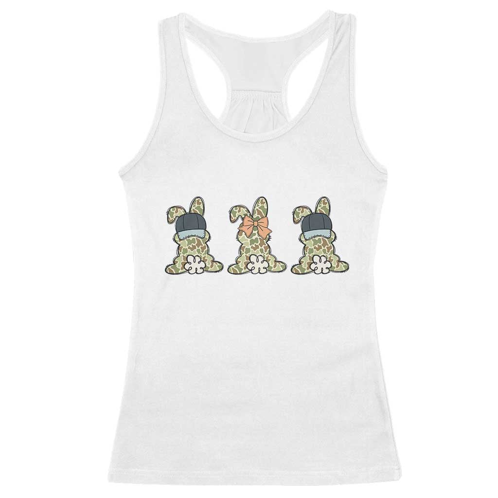 Camo Easter Bunny Racerback Tank Top Funny Hunter Easter Gift TS12 White Print Your Wear