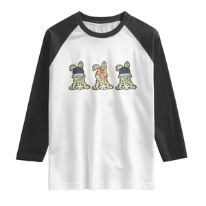 Camo Easter Bunny Raglan Shirt Funny Hunter Easter Gift TS12 White Black Print Your Wear