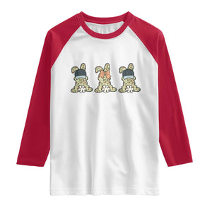 Camo Easter Bunny Raglan Shirt Funny Hunter Easter Gift TS12 White Red Print Your Wear