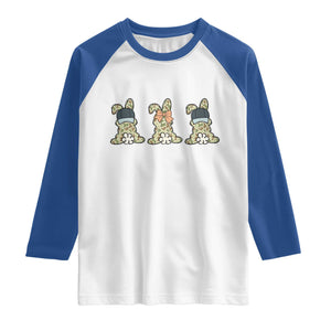 Camo Easter Bunny Raglan Shirt Funny Hunter Easter Gift TS12 White Royal Print Your Wear