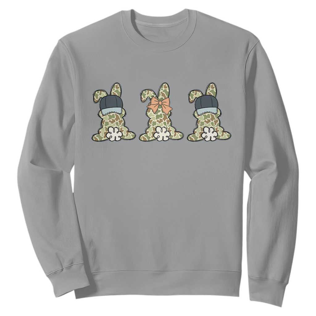 Camo Easter Bunny Sweatshirt Funny Hunter Easter Gift TS12 Sport Gray Print Your Wear