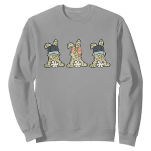 Camo Easter Bunny Sweatshirt Funny Hunter Easter Gift TS12 Sport Gray Print Your Wear