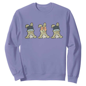 Camo Easter Bunny Sweatshirt Funny Hunter Easter Gift TS12 Violet Print Your Wear