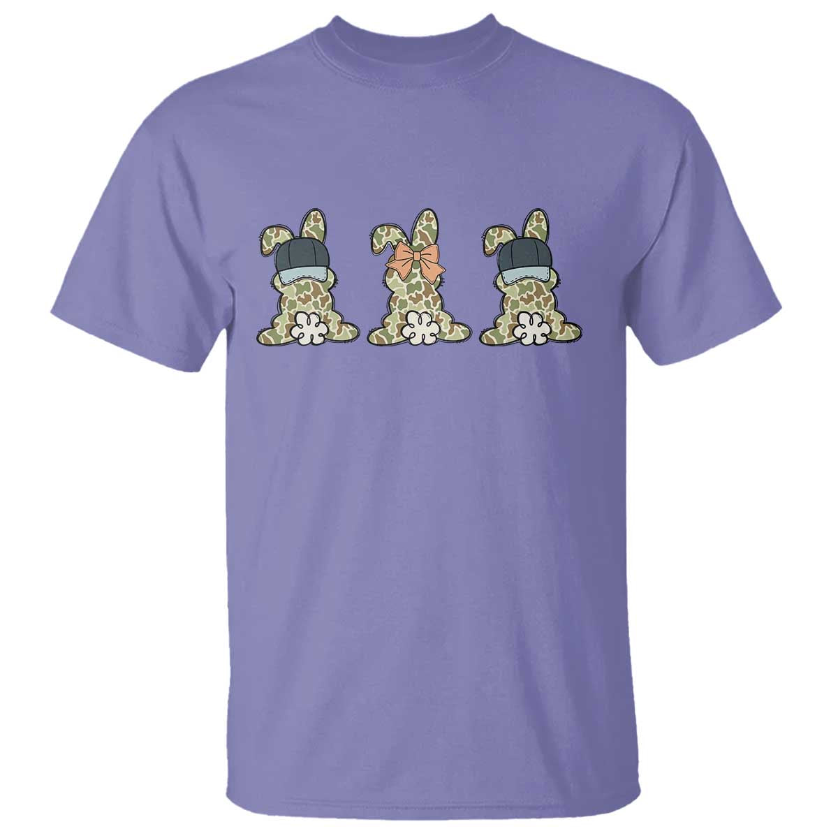 Camo Easter Bunny T Shirt Funny Hunter Easter Gift TS12 Violet Print Your Wear