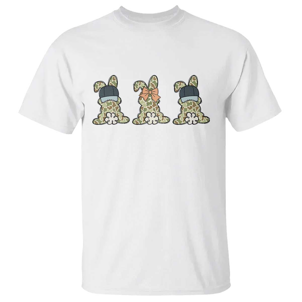 Camo Easter Bunny T Shirt Funny Hunter Easter Gift TS12 White Print Your Wear