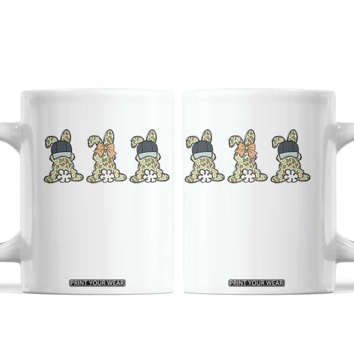 Camo Easter Bunny Coffee Mug Funny Hunter Easter Gift TS12 White Print Your Wear