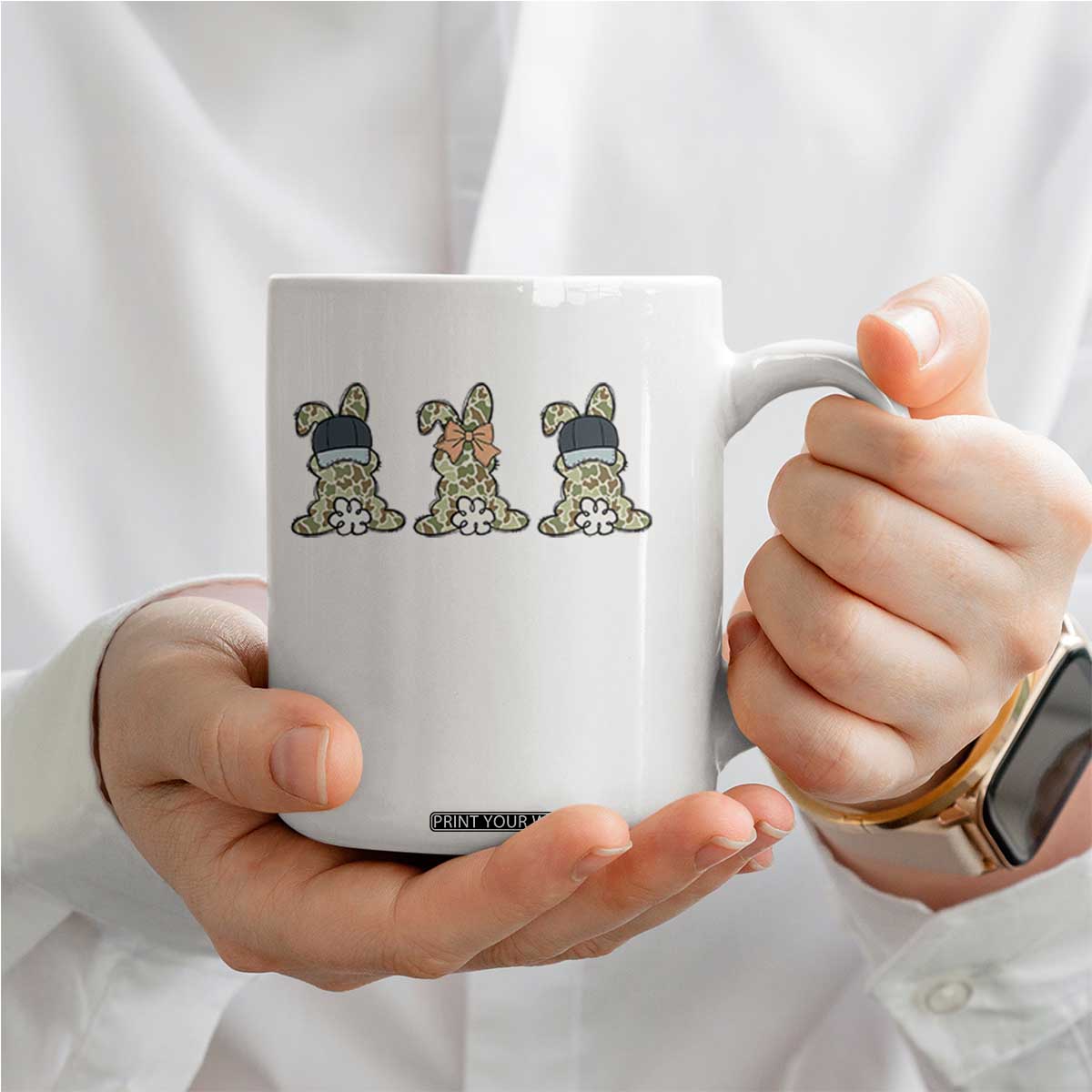 Camo Easter Bunny Coffee Mug Funny Hunter Easter Gift TS12 Print Your Wear