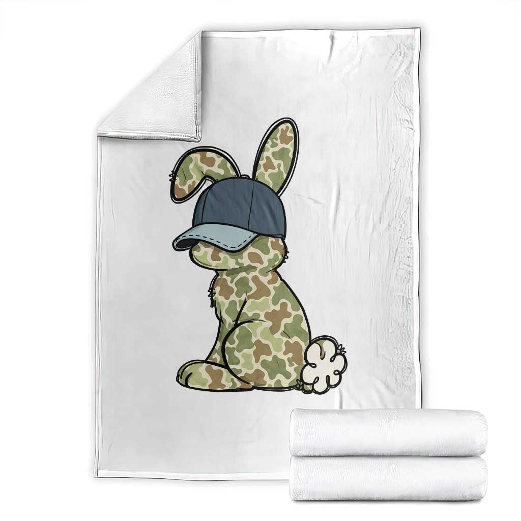 Camouflage Bunny Throw Blanket Funny Hunter Easter Gift TS12 White Print Your Wear