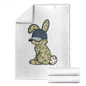 Camouflage Bunny Throw Blanket Funny Hunter Easter Gift TS12 White Print Your Wear