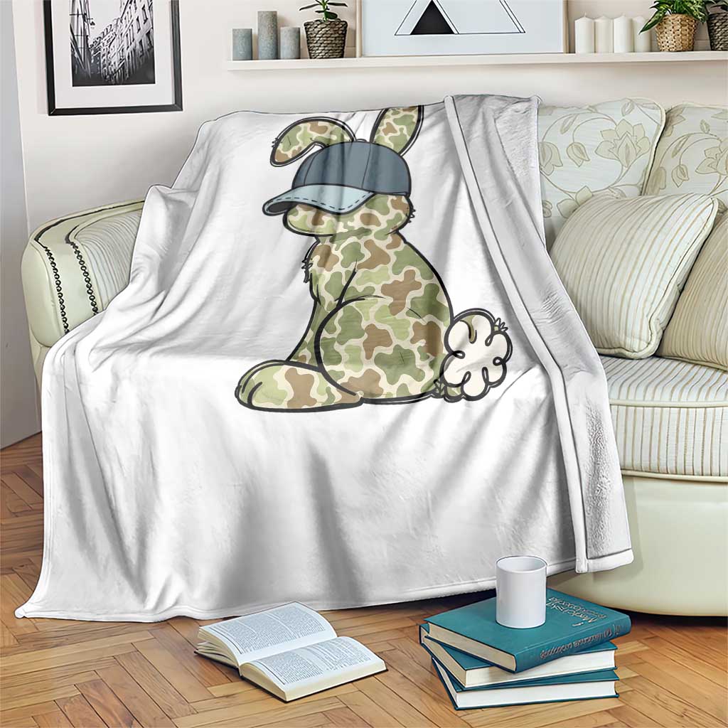 Camouflage Bunny Throw Blanket Funny Hunter Easter Gift TS12 Print Your Wear