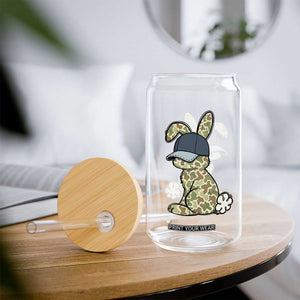 Camouflage Bunny Glass Can Funny Hunter Easter Gift TS12 Print Your Wear