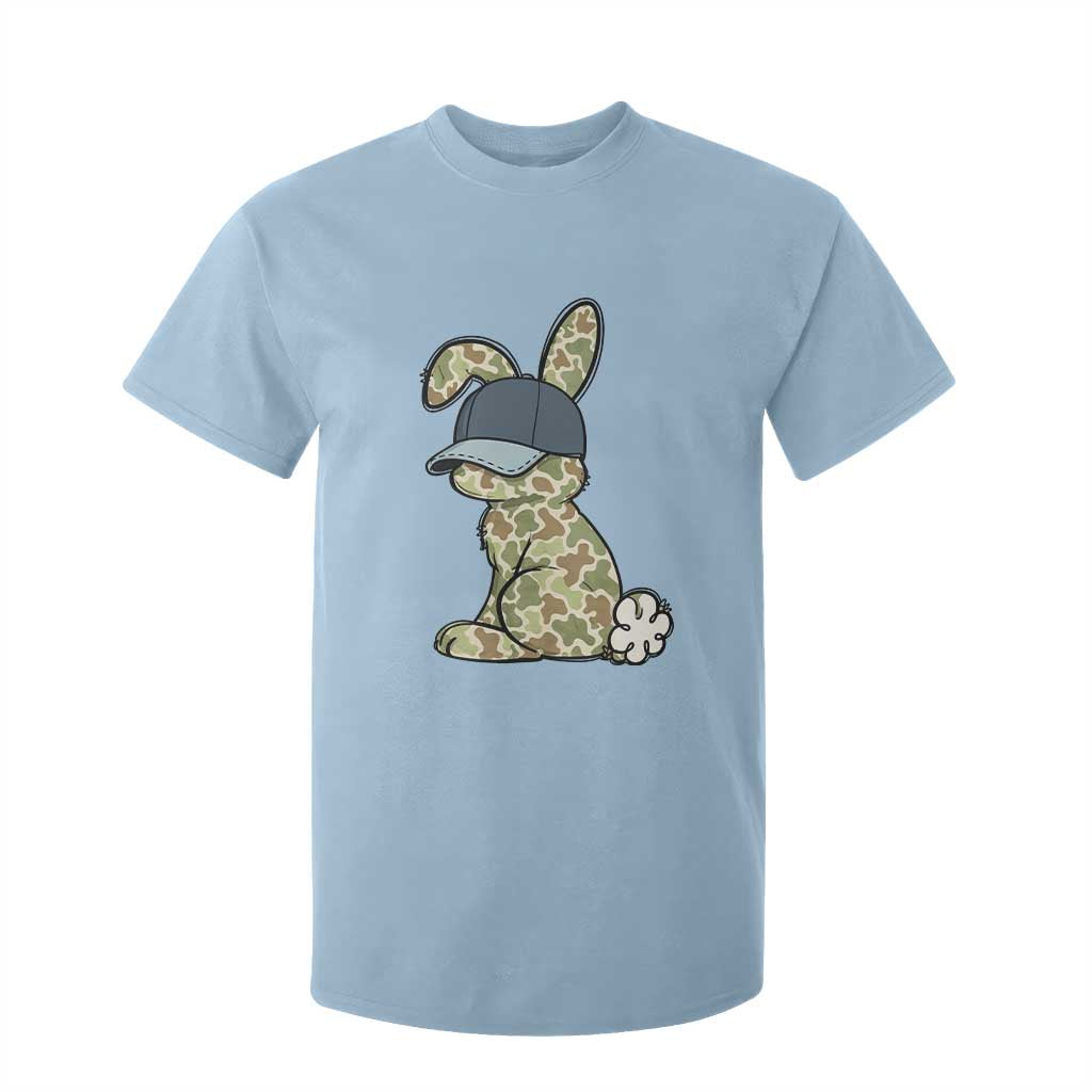 Camouflage Bunny T Shirt For Kid Funny Hunter Easter Gift TS12 Light Blue Print Your Wear