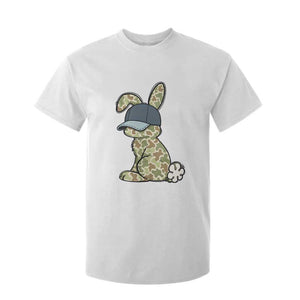 Camouflage Bunny T Shirt For Kid Funny Hunter Easter Gift TS12 White Print Your Wear