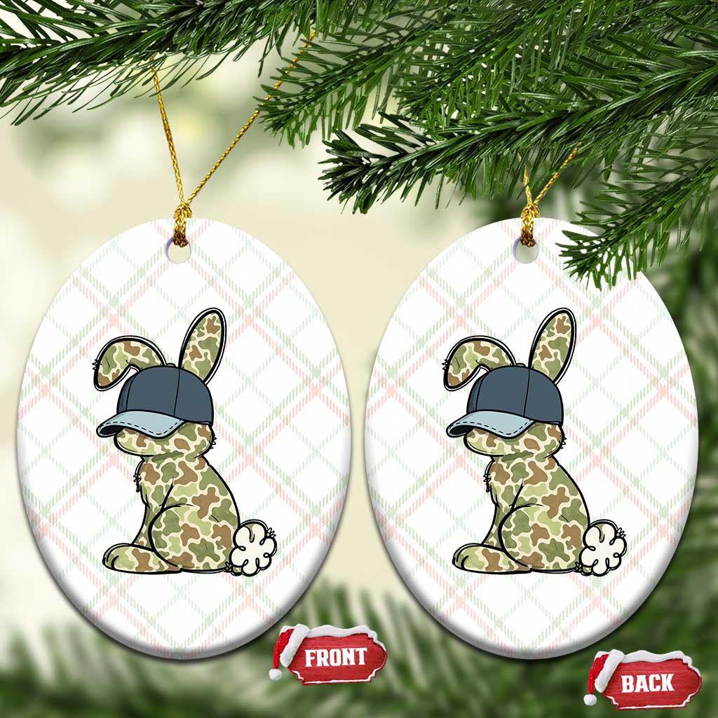 Camouflage Bunny Ceramic Ornament Funny Hunter Easter Gift TS12 Print Your Wear