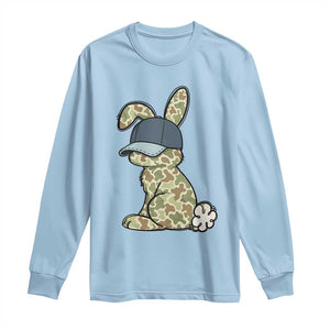 Camouflage Bunny Long Sleeve Shirt Funny Hunter Easter Gift TS12 Light Blue Print Your Wear