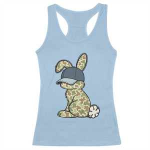 Camouflage Bunny Racerback Tank Top Funny Hunter Easter Gift TS12 Light Blue Print Your Wear