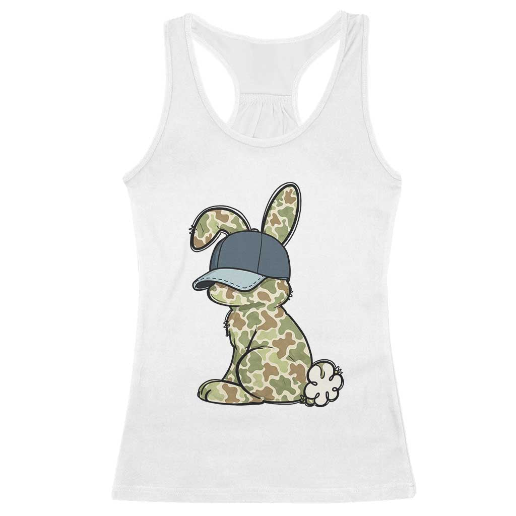 Camouflage Bunny Racerback Tank Top Funny Hunter Easter Gift TS12 White Print Your Wear