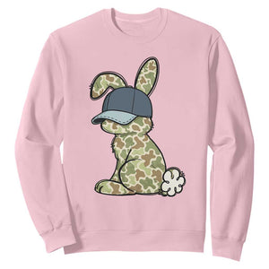 Camouflage Bunny Sweatshirt Funny Hunter Easter Gift TS12 Light Pink Print Your Wear