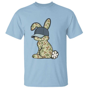 Camouflage Bunny T Shirt Funny Hunter Easter Gift TS12 Light Blue Print Your Wear