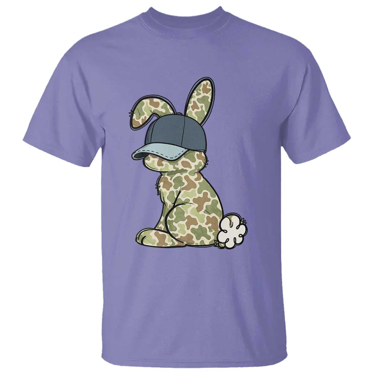 Camouflage Bunny T Shirt Funny Hunter Easter Gift TS12 Violet Print Your Wear