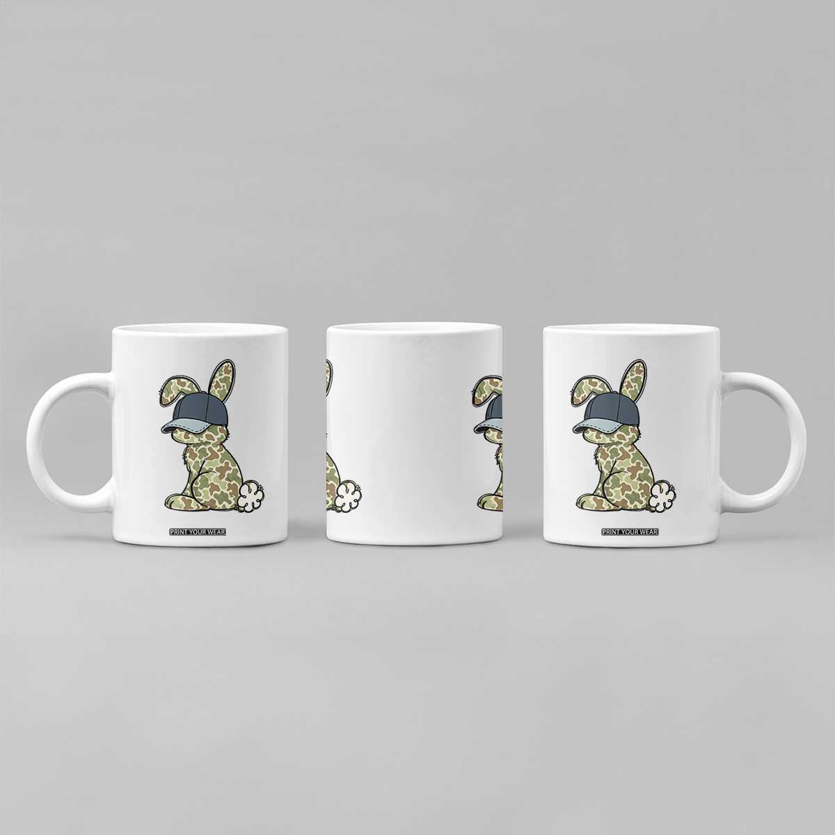 Camouflage Bunny Coffee Mug Funny Hunter Easter Gift TS12 Print Your Wear