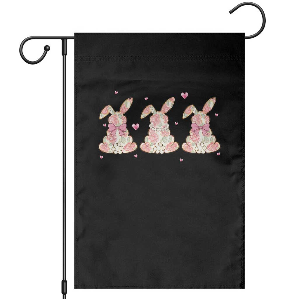 Floral Bunny Easter Garden Flag Shabby Chic Rose Pattern TS12 Black Print Your Wear
